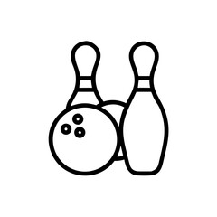 Icon of a bowling ball and pins representing the sport