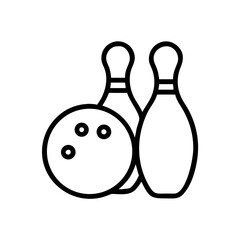 Icon of a bowling ball and pins representing the sport