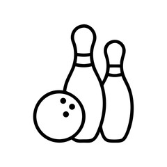 Icon of a bowling ball and pins representing the sport