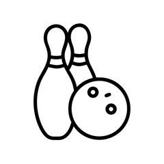 Icon of a bowling ball and pins representing the sport