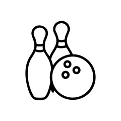 Icon of a bowling ball and pins representing the sport