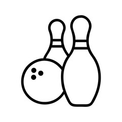 Icon of a bowling ball and pins representing the sport