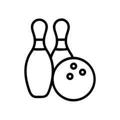 Icon of a bowling ball and pins representing the sport