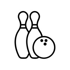 Icon of a bowling ball and pins representing the sport