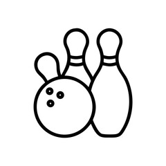 Icon of a bowling ball and pins representing the sport