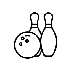 Icon of a bowling ball and pins representing the sport