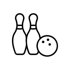 Icon of a bowling ball and pins representing the sport