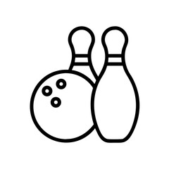 Icon of a bowling ball and pins representing the sport
