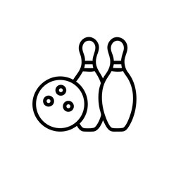 Icon of a bowling ball and pins representing the sport