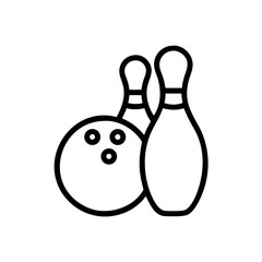 Icon of a bowling ball and pins representing the sport