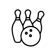Icon of a bowling ball and pins representing the sport