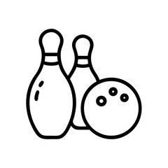 Icon of a bowling ball and pins representing the sport