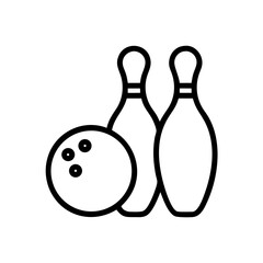 Icon of a bowling ball and pins representing the sport