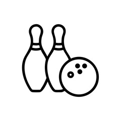 Icon of a bowling ball and pins representing the sport