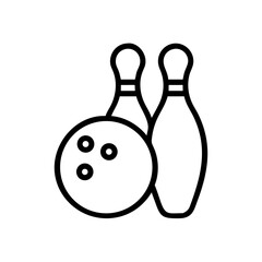 Icon of a bowling ball and pins representing the sport