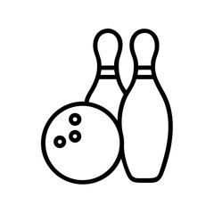 Icon of a bowling ball and pins representing the sport