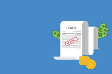 Finance management. Loan agreement not approved . Mortgage money credit. Loan disbursement, quick loan service, easy credit.	