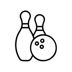Icon of a bowling ball and pins representing the sport
