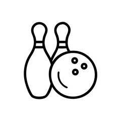 Icon of a bowling ball and pins representing the sport