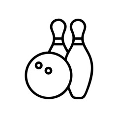 Icon of a bowling ball and pins representing the sport