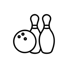 Icon of a bowling ball and pins representing the sport