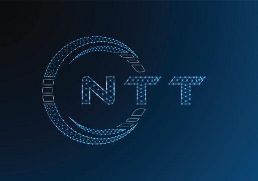 NTT low poly letter logo vector design. NTT lower poly logo design. Low poly logo.