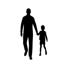 Father and child walking hand in hand holding hands