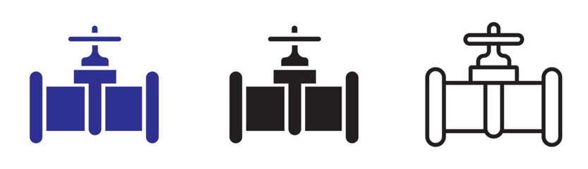 Set of black fence on white background.gate valve pipe Icons Collection – Multiple Vector Styles Icons