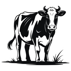 cow on a white background