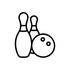 Icon of a bowling ball and pins representing the sport