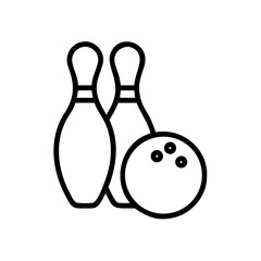 Icon of a bowling ball and pins representing the sport