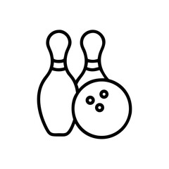 Icon of a bowling ball and pins representing the sport