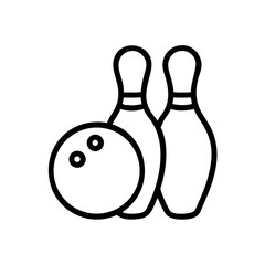 Icon of a bowling ball and pins representing the sport