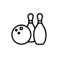 Icon of a bowling ball and pins representing the sport