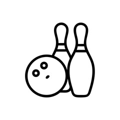 Icon of a bowling ball and pins representing the sport