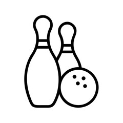 Icon of a bowling ball and pins representing the sport