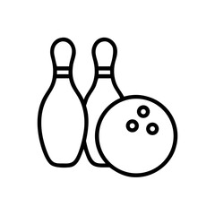 Icon of a bowling ball and pins representing the sport