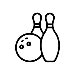 Icon of a bowling ball and pins representing the sport