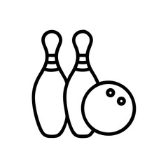 Icon of a bowling ball and pins representing the sport