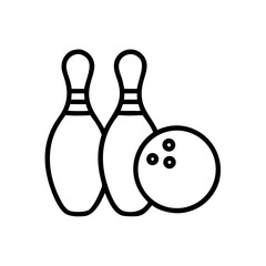 Icon of a bowling ball and pins representing the sport