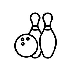Icon of a bowling ball and pins representing the sport