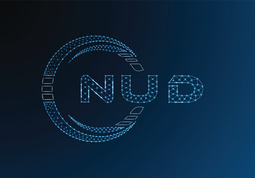 NUD low poly letter logo vector design. NUD lower poly logo design. Low poly logo.