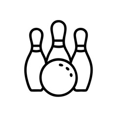Icon of a bowling ball and pins representing the sport