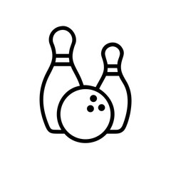 Icon of a bowling ball and pins representing the sport