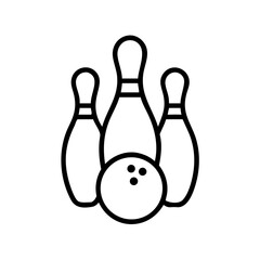 Icon of a bowling ball and pins representing the sport
