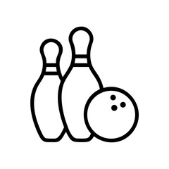 Icon of a bowling ball and pins representing the sport