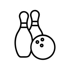 Icon of a bowling ball and pins representing the sport