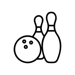Icon of a bowling ball and pins representing the sport
