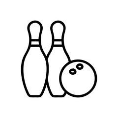 Icon of a bowling ball and pins representing the sport