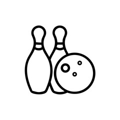 Icon of a bowling ball and pins representing the sport